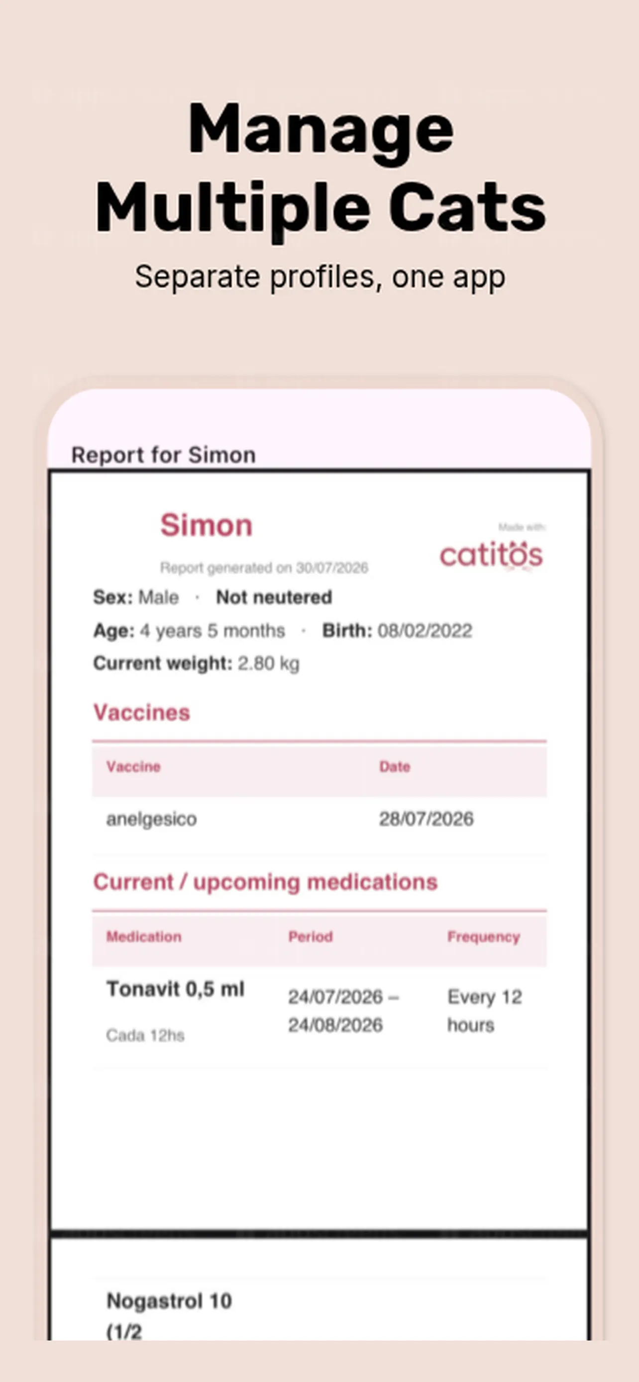 Catitos: Cat Health Tracker gallery image