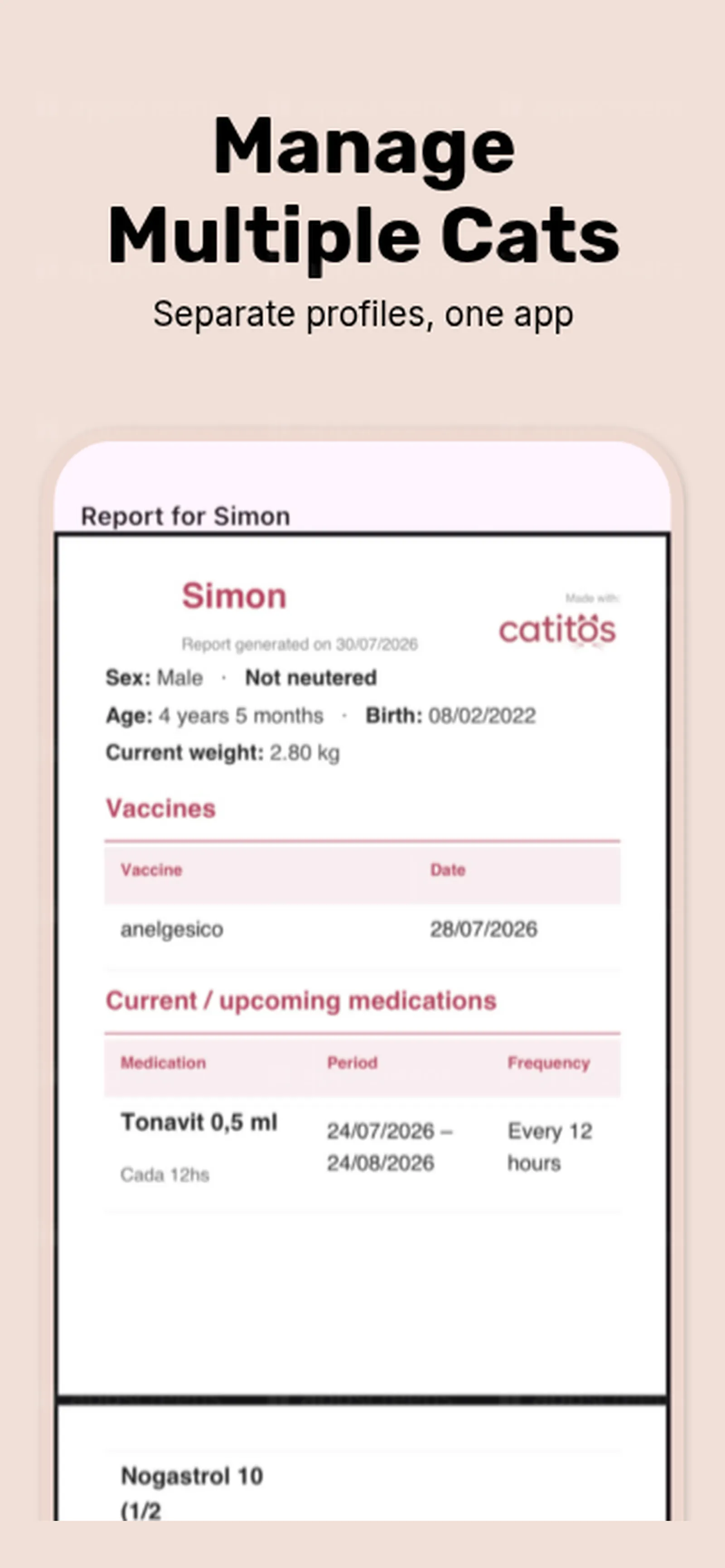 Catitos: Cat Health Tracker screenshot 3