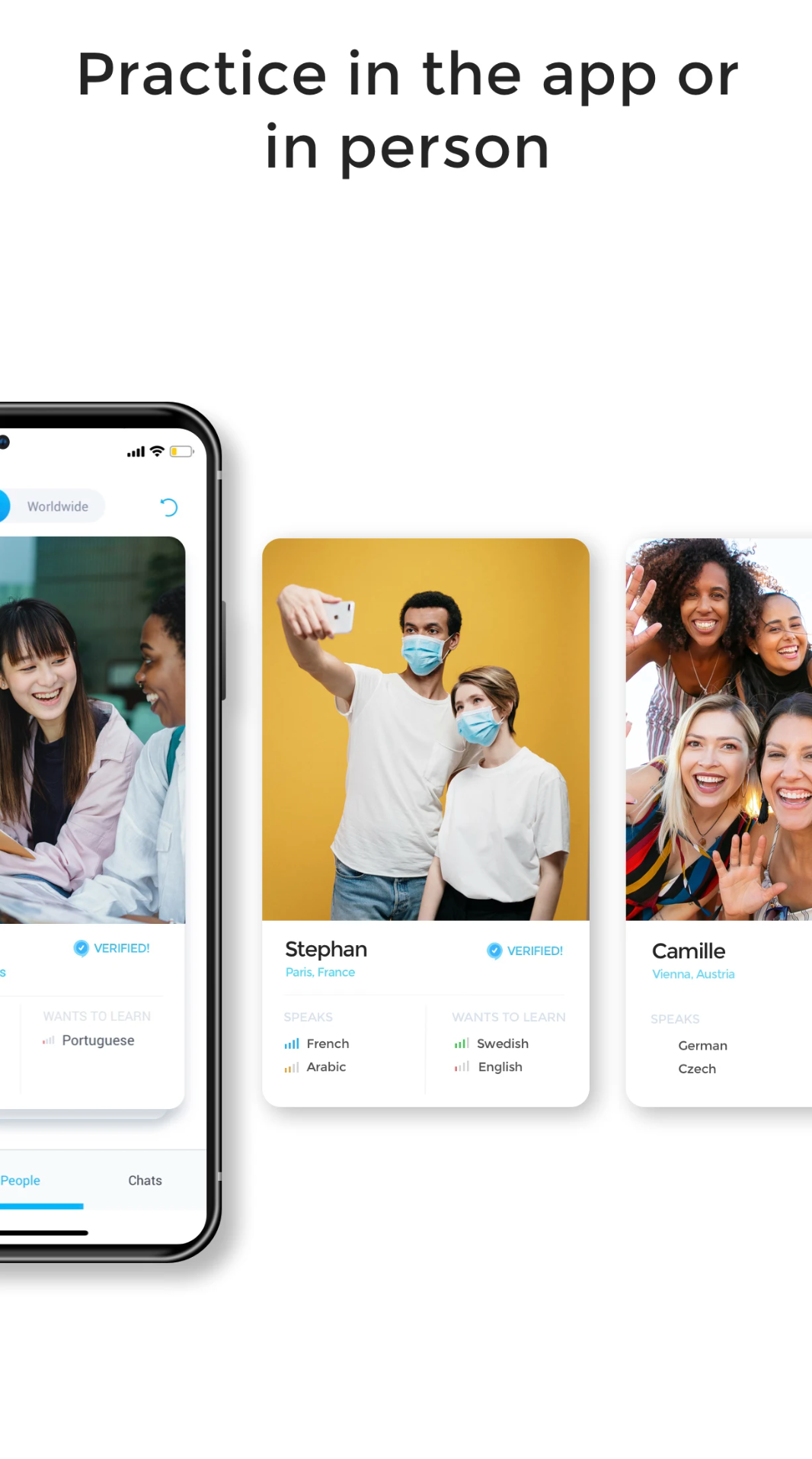 Idyoma: Lokalsprachaustausch - Lerne Sprachen zusammen auf iOS und Android Medien 4