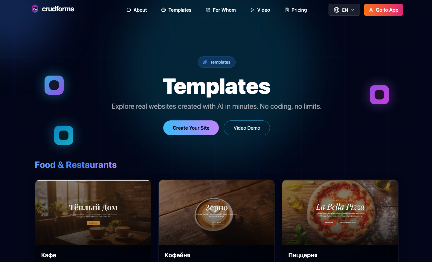 Crudforms.net - Create website in 10 sec gallery image