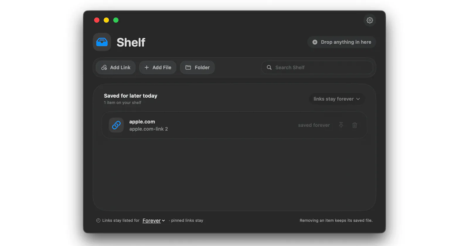 Shelf screenshot 1