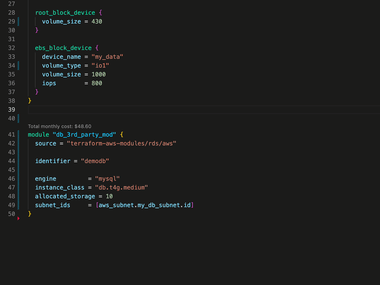 Estensione VScode infracost media 4