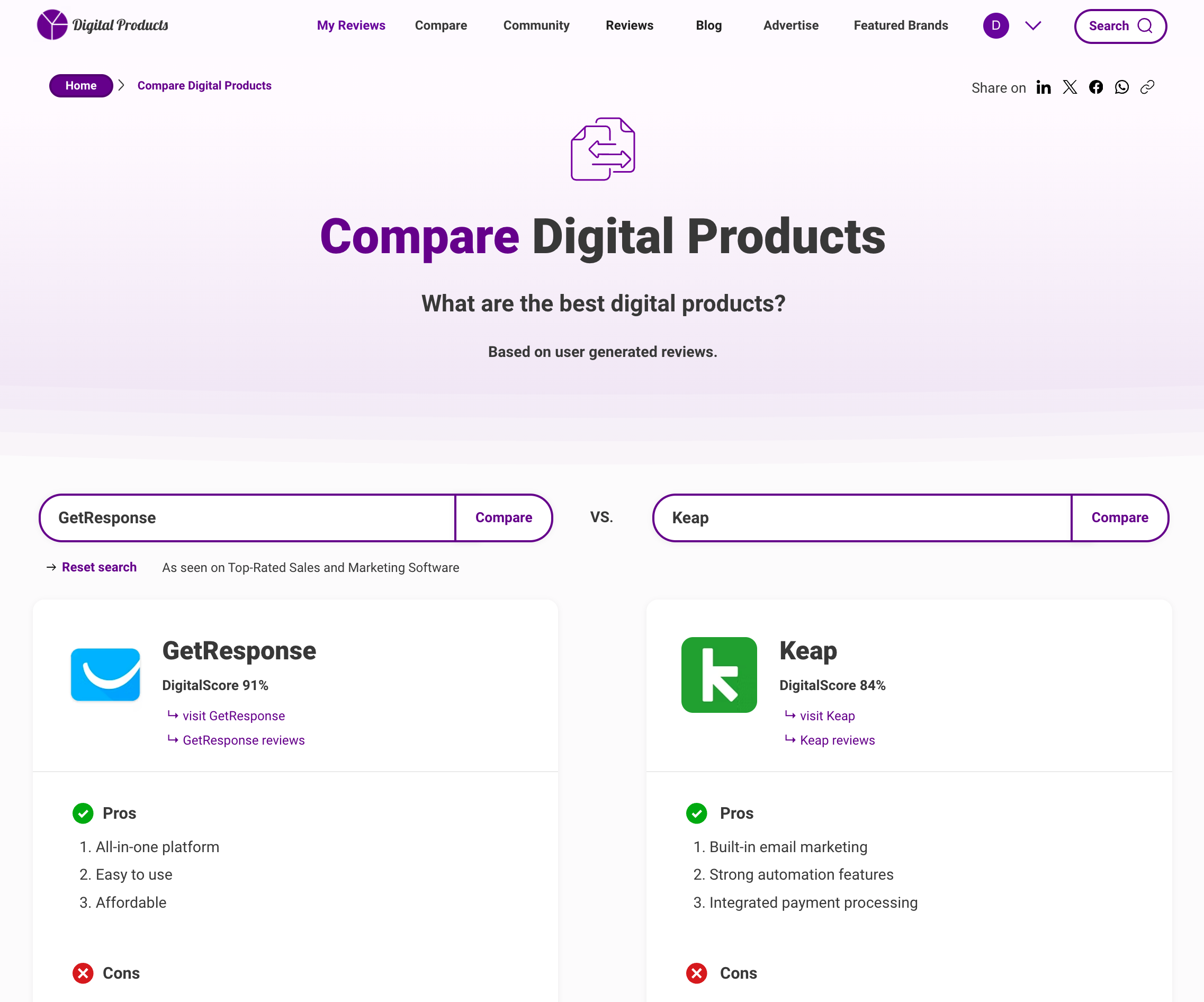 Ferramenta de comparação de produtos digitais media 2