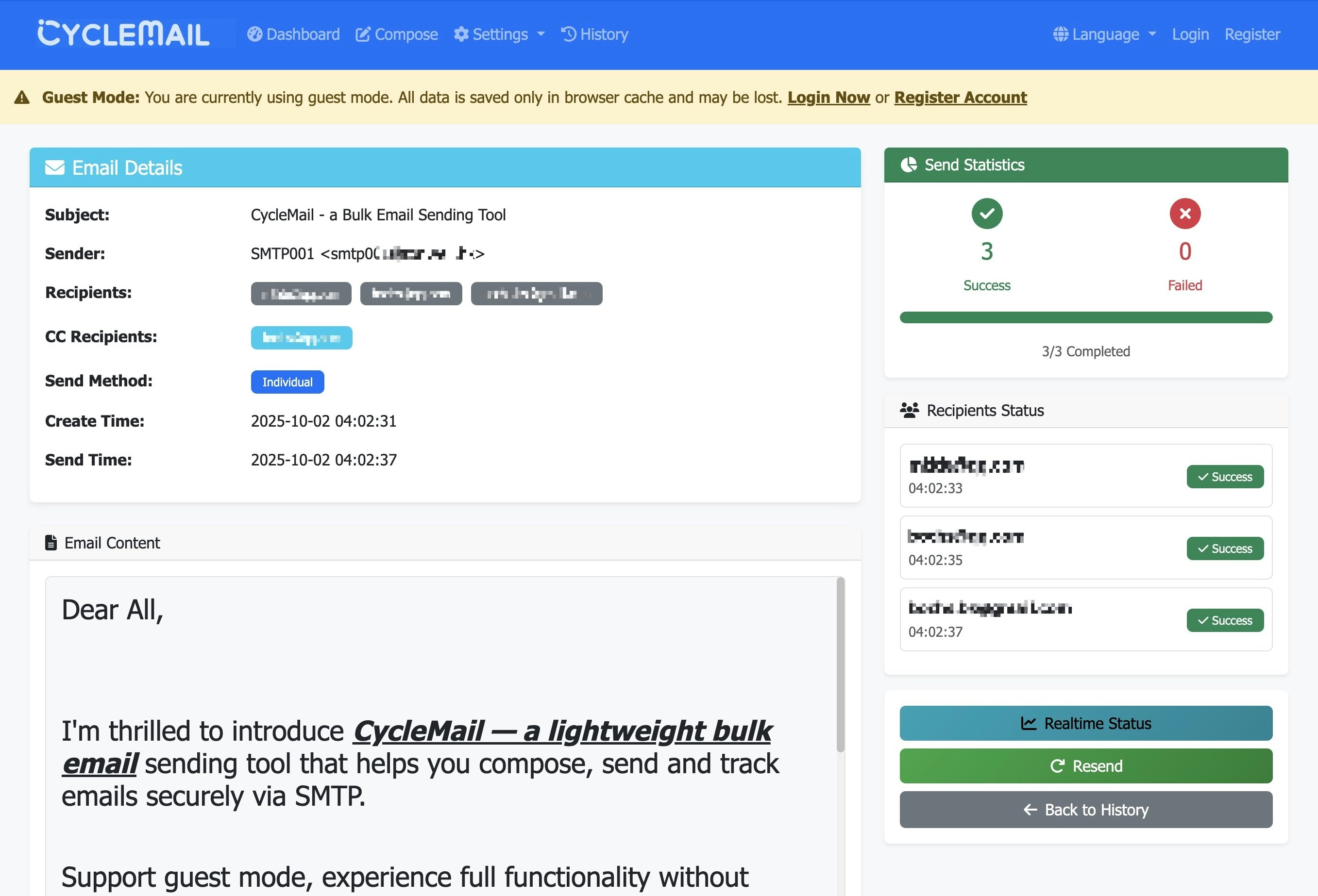 Média Cyclemail - Outil d'envoi d'e-mails en vrac 6
