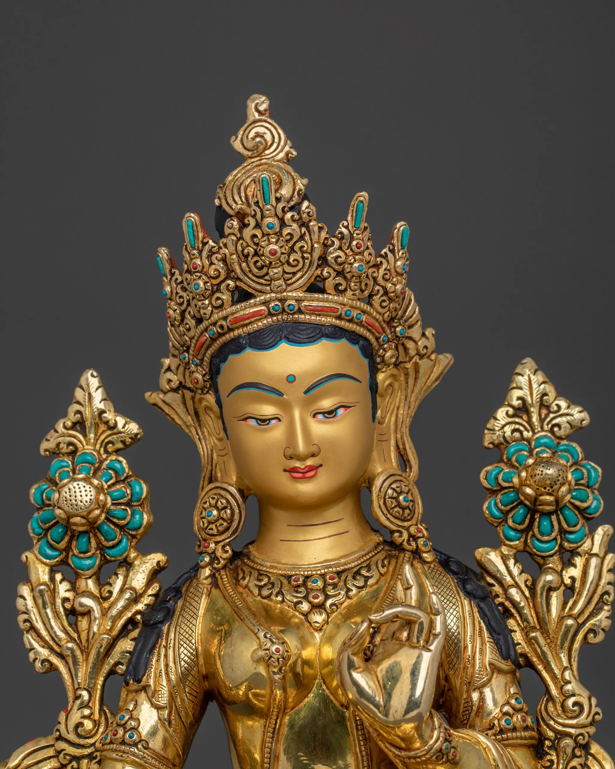 Green Tara Tibetan Buddhist Statue gallery image