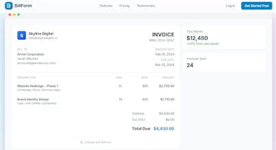 BillForm gallery image