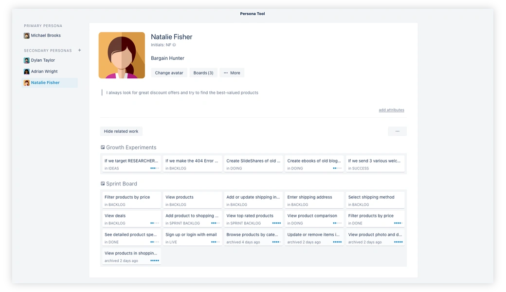 Personas power-up voor Trello - Maak gebruikerspersona's direct in Trello, wijs ze toe aan taken media 4