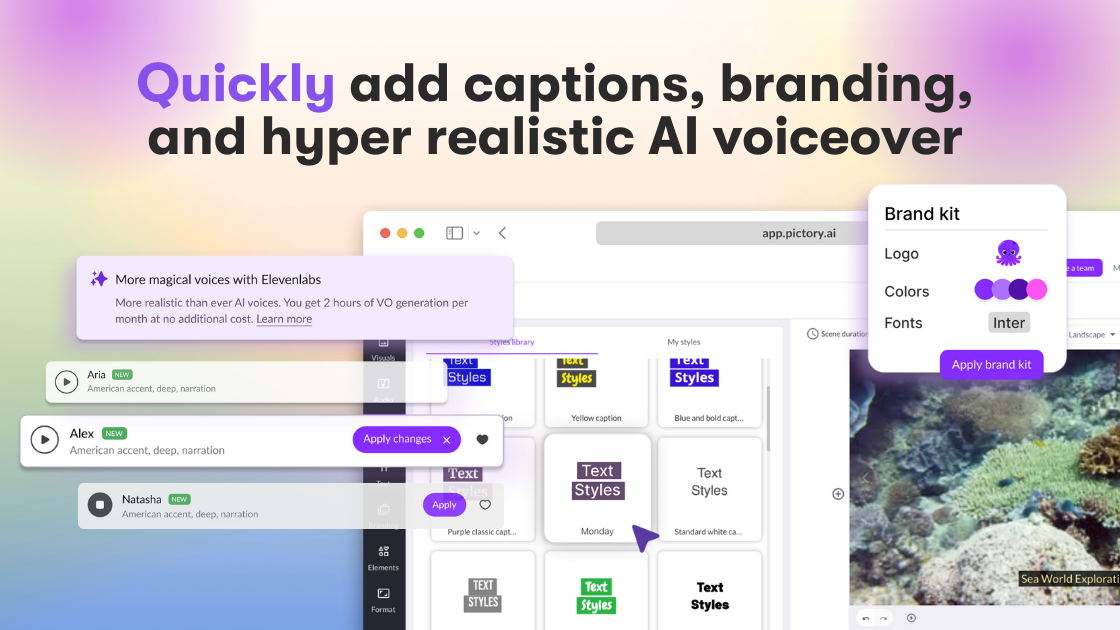Pictory — screenshot 3 showing tool features and UI