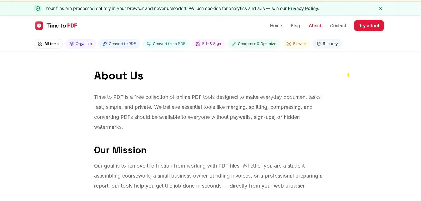 Time to PDF — Free Online PDF Tools gallery image