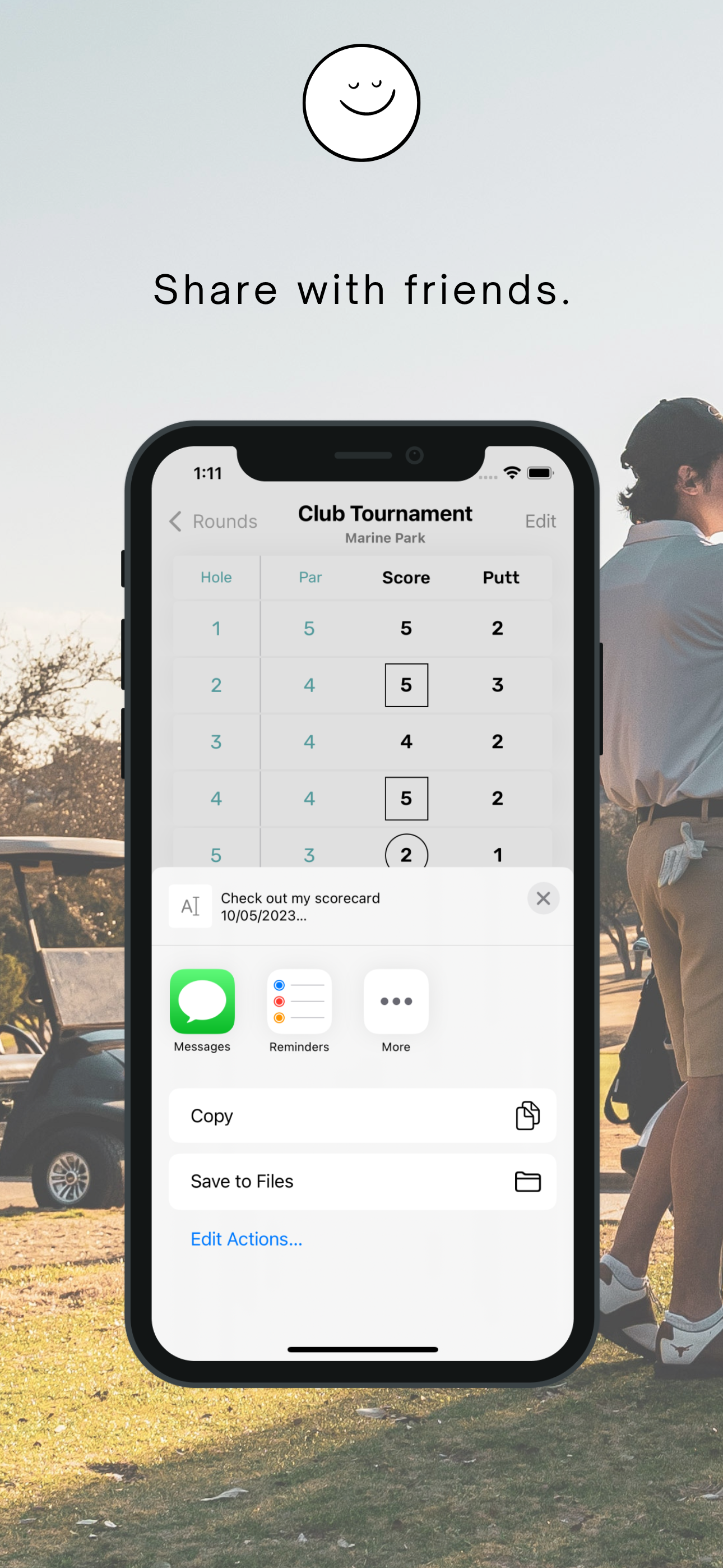 Mi fácil cuadro de puntuación de golf media 6