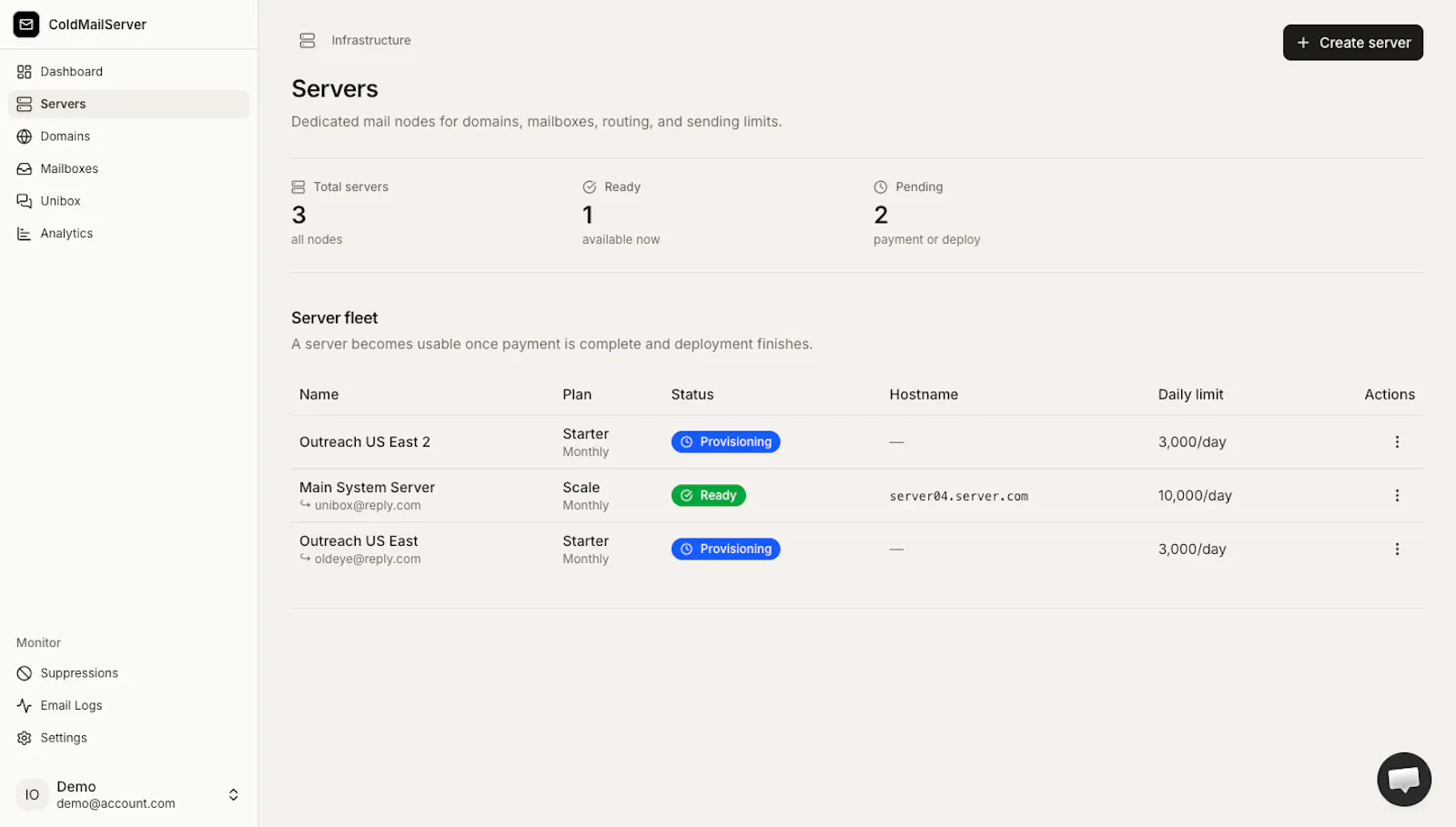 Cold Mail Server screenshot 3