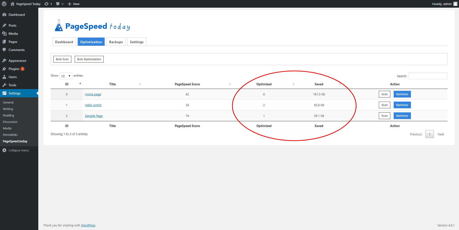 PageSpeed.Today WordPress Optimization Plugin gallery image