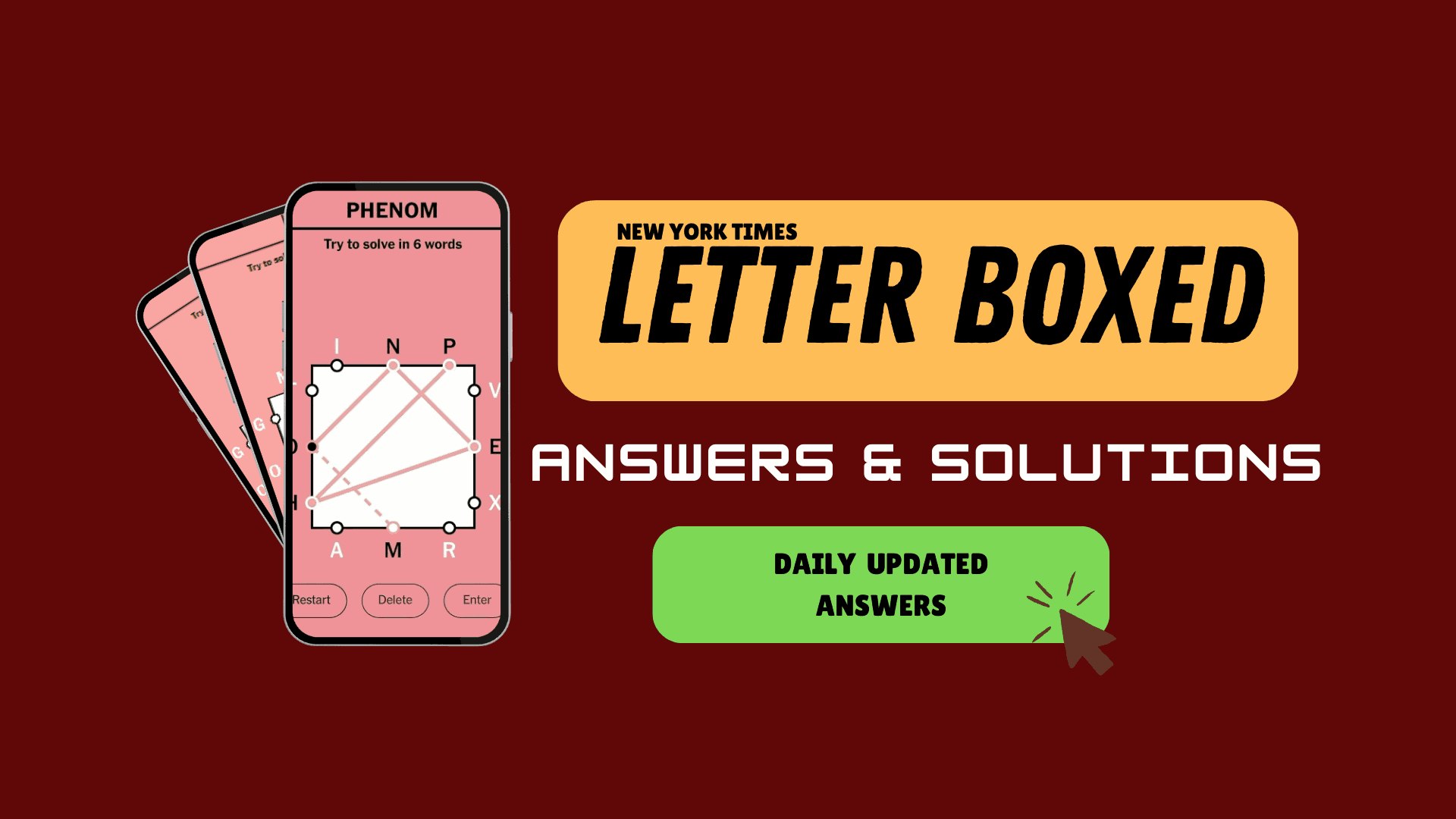 Briefbox -Antworten - Machen Sie mit NYT Letter Boxed Answers intelligenter Medien 1