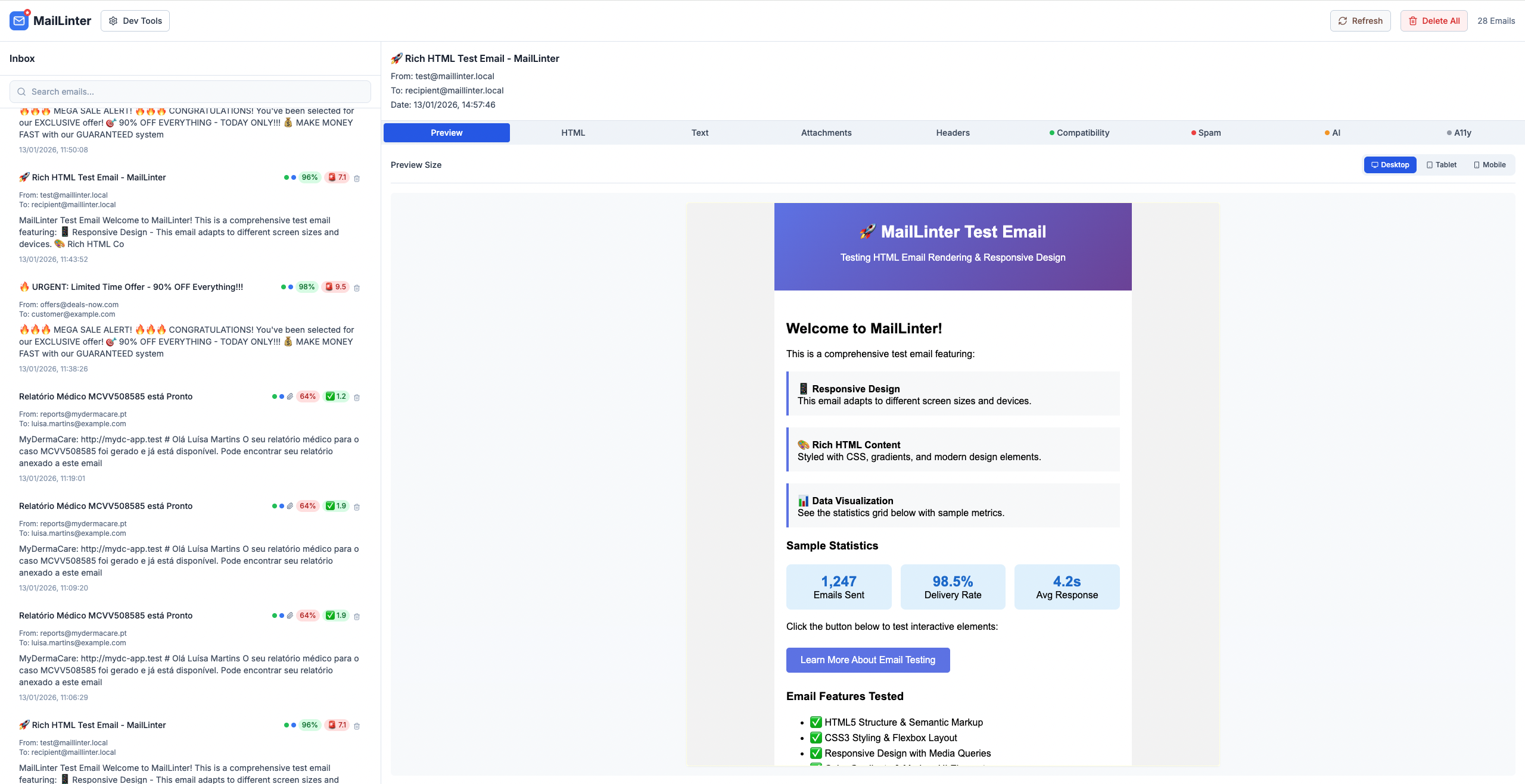 MailLinter gallery image