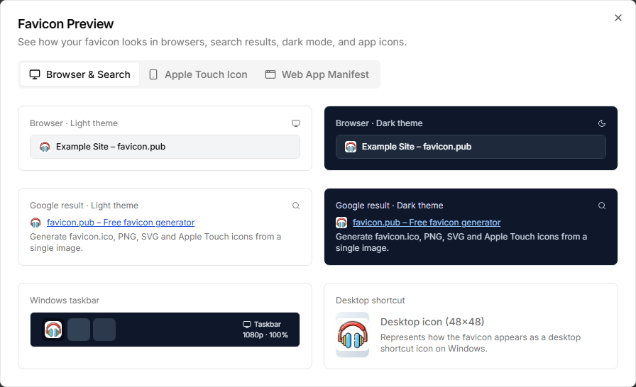 Favicon.pub - Screenshot 2 showing product features and functionality