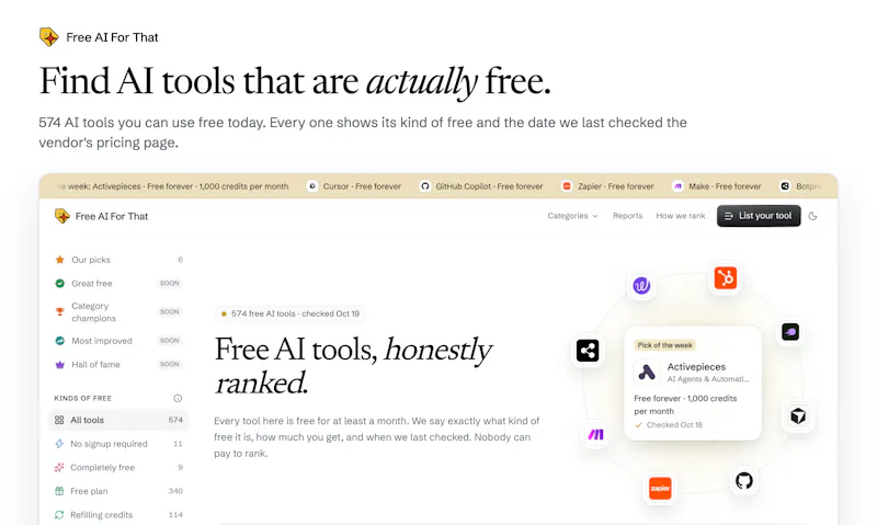 Free AI For That screenshot 1
