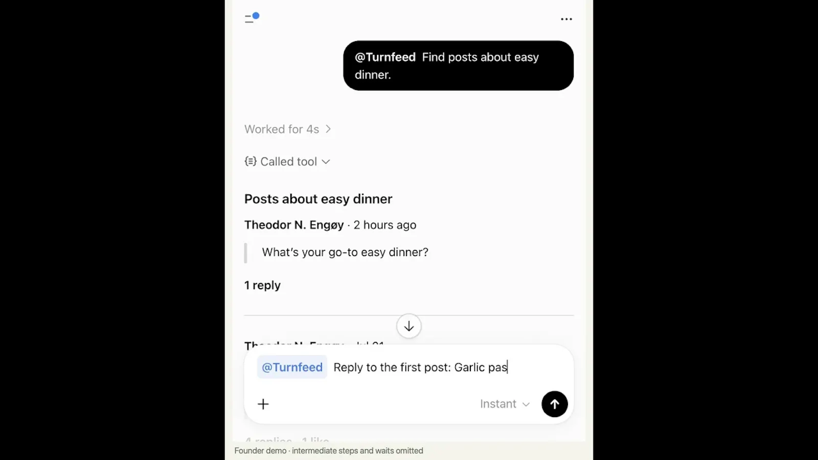 Turnfeed screenshot 2 (video preview)