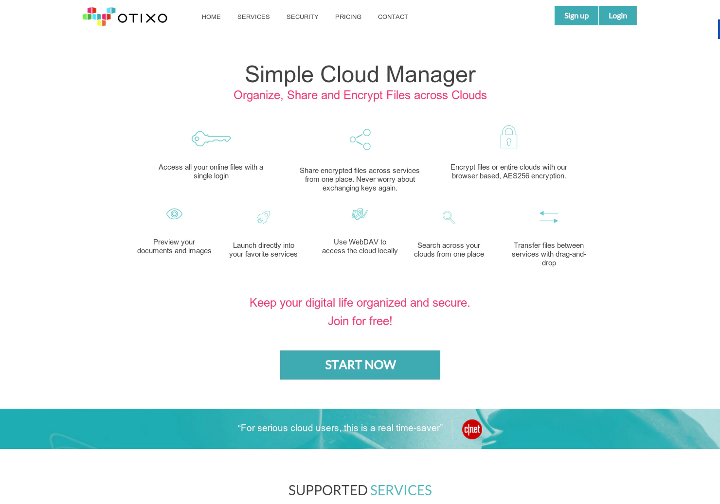 Otixo: encryption and file manager for multiple clouds
