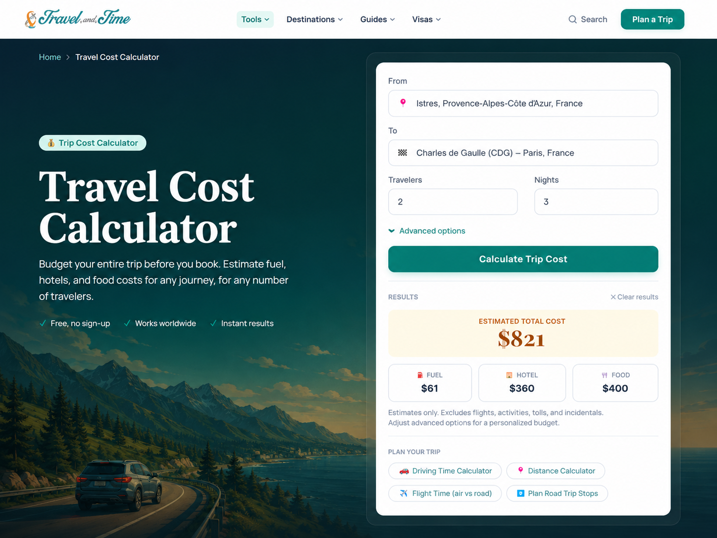 All in One Free Travel Calculators gallery image