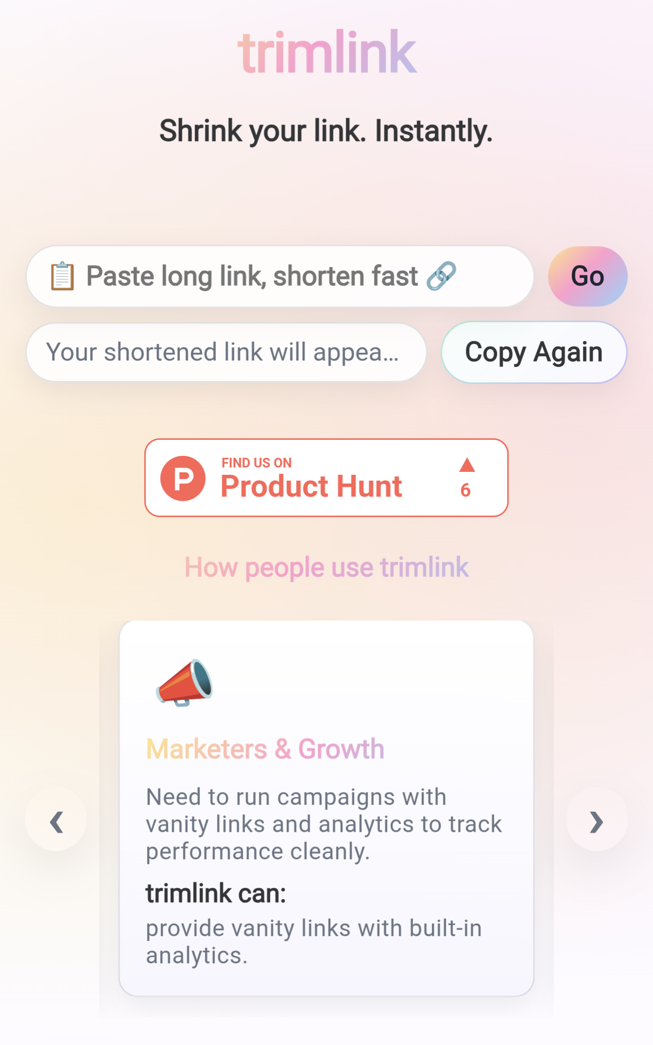 Trimlink - Short Links With Superpowers gallery image