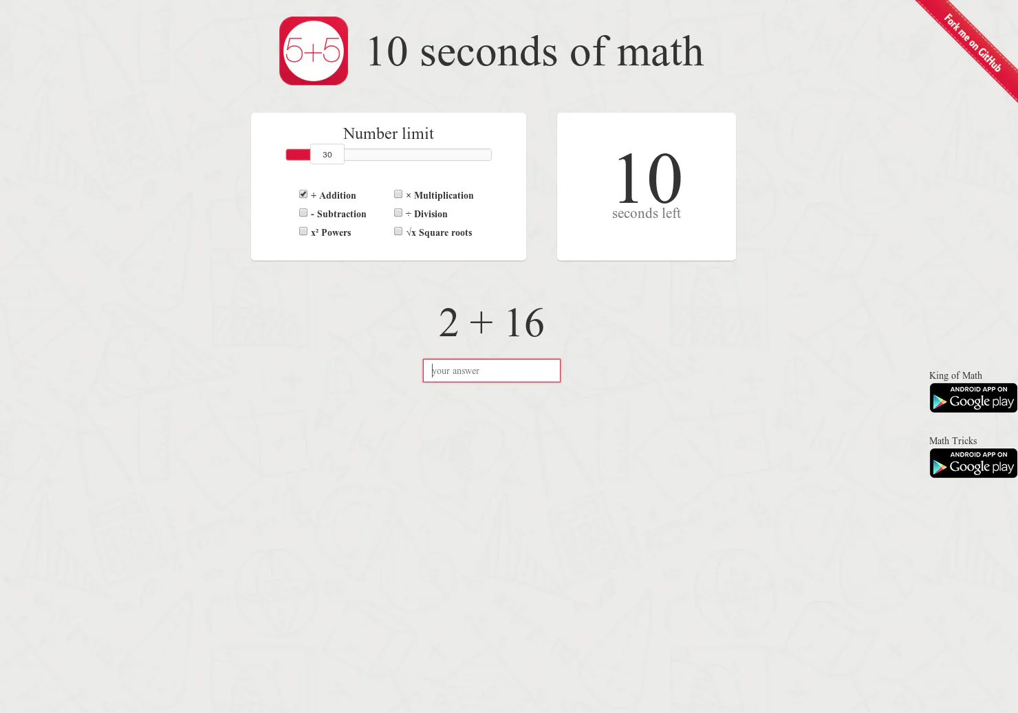 10 seconds of math