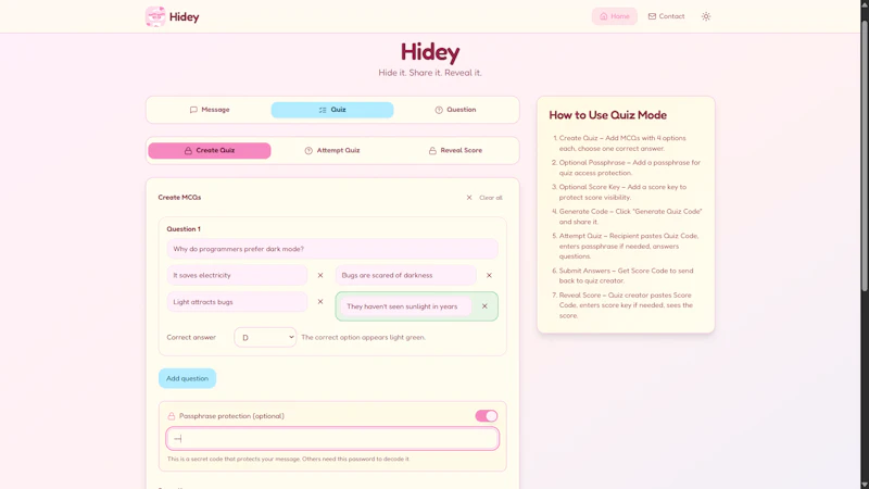 Hidey — Free Secret Message Generator screenshot 3