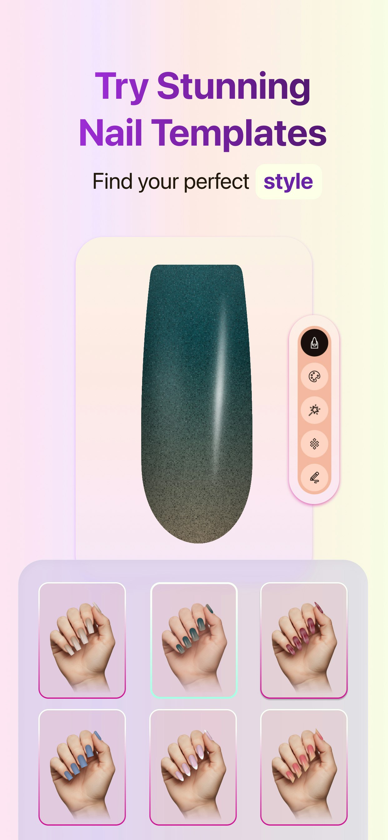 Nail Design Studio - Main product screenshot demonstrating key features and user interface