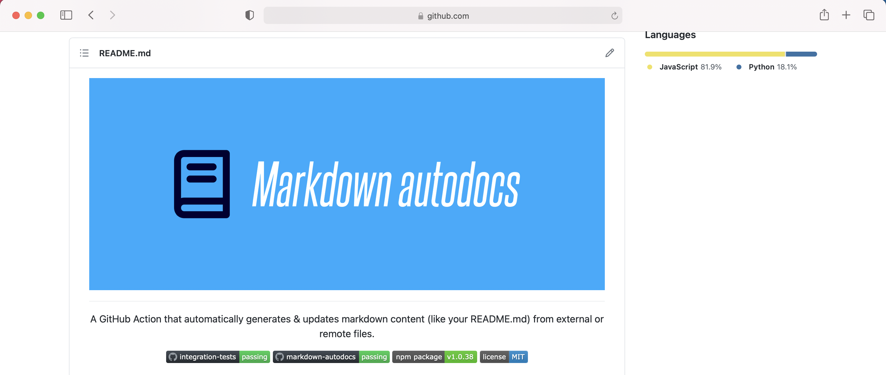 Github Markdown automation gallery image