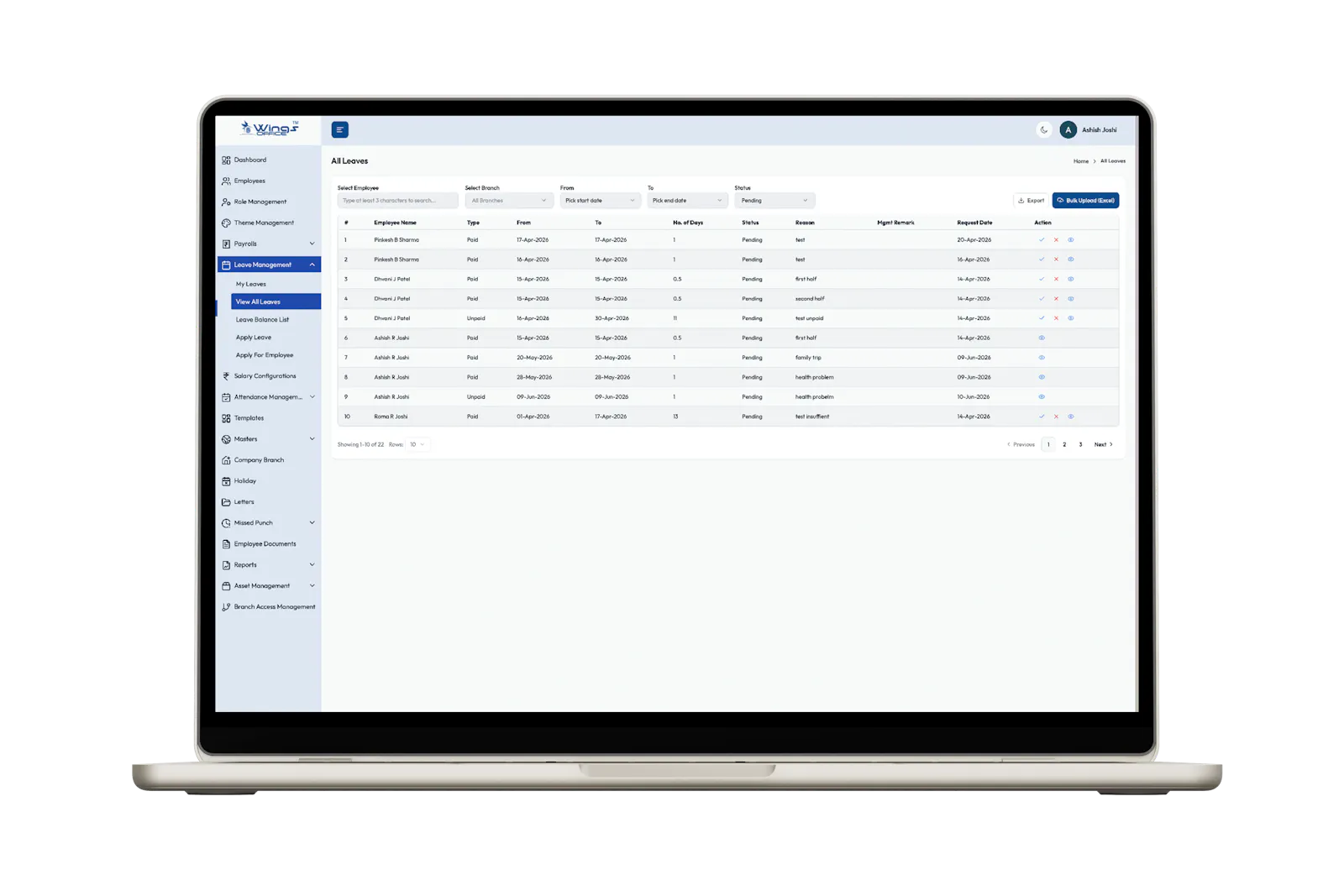 wings office | Ai Powered HRMS Software screenshot 7