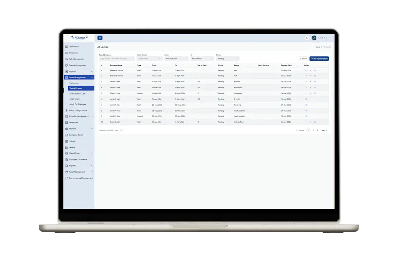 wings office | Ai Powered HRMS Software screenshot 7