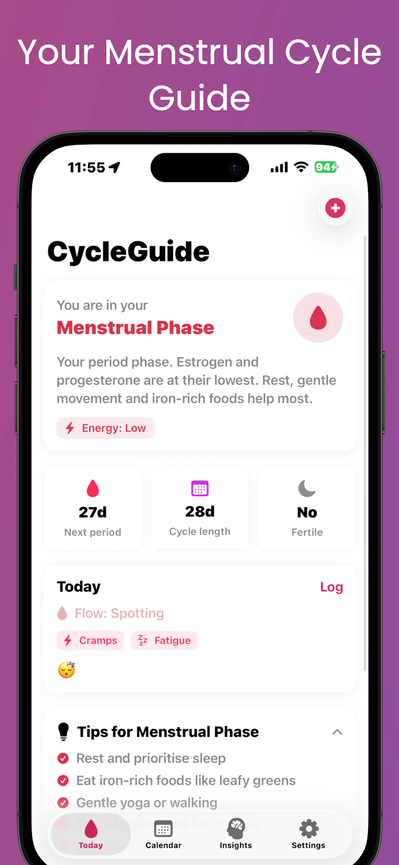 CycleGuide - Menstrual Tracker screenshot 2