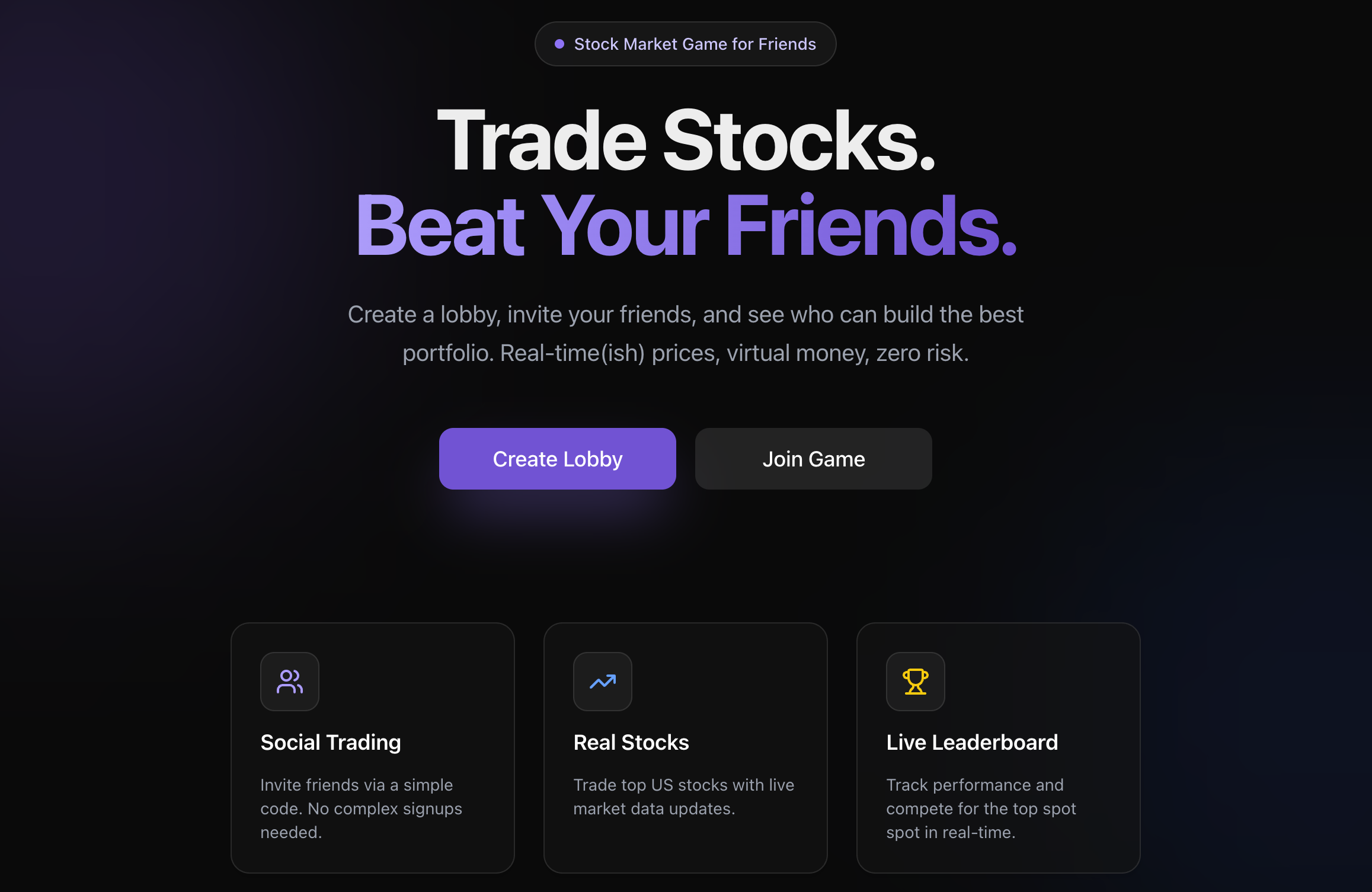 StockRivals - Main product screenshot demonstrating key features and user interface