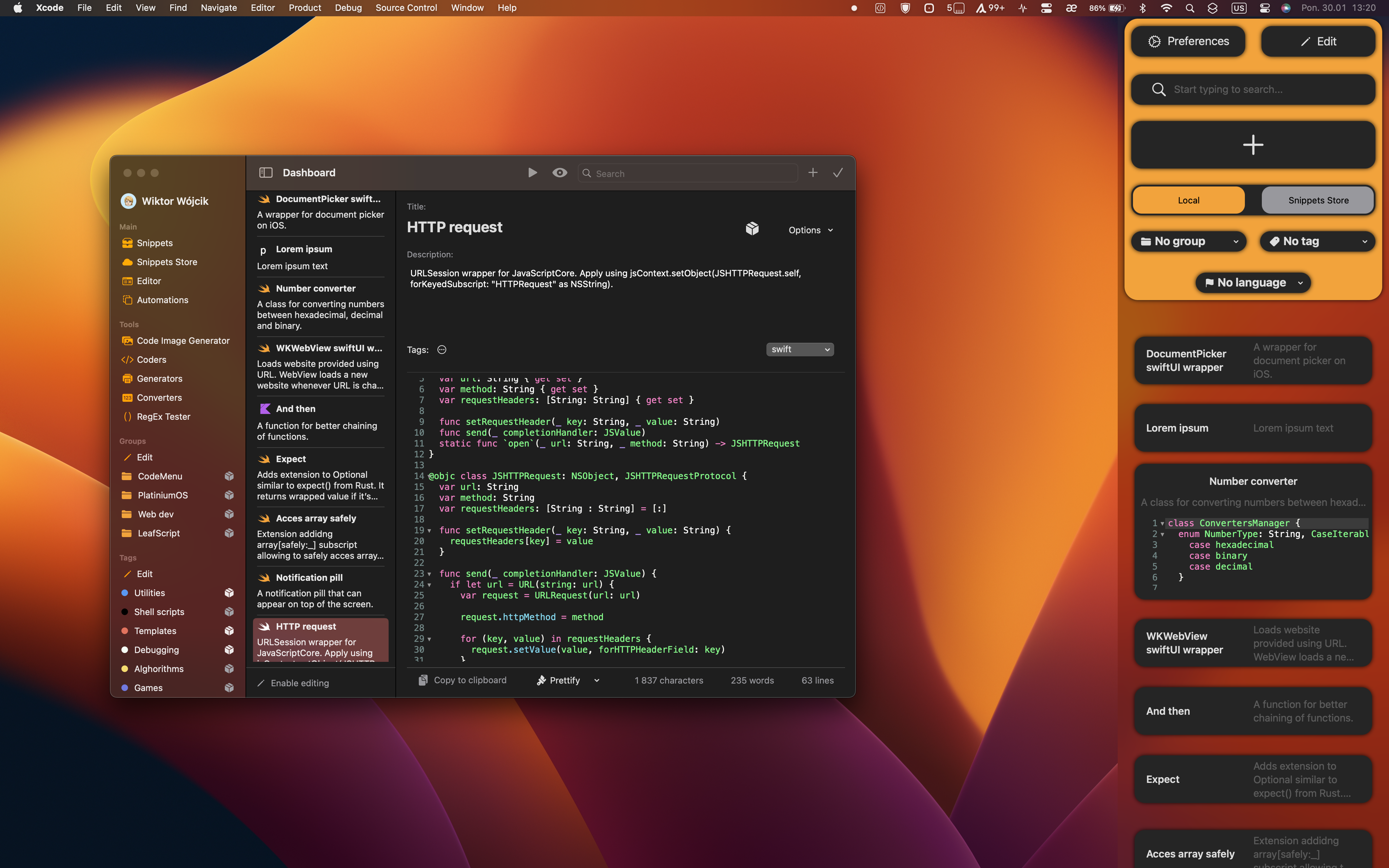 Codemenu Beta - Snippets manager met veel handige programmeerfuncties. media 2