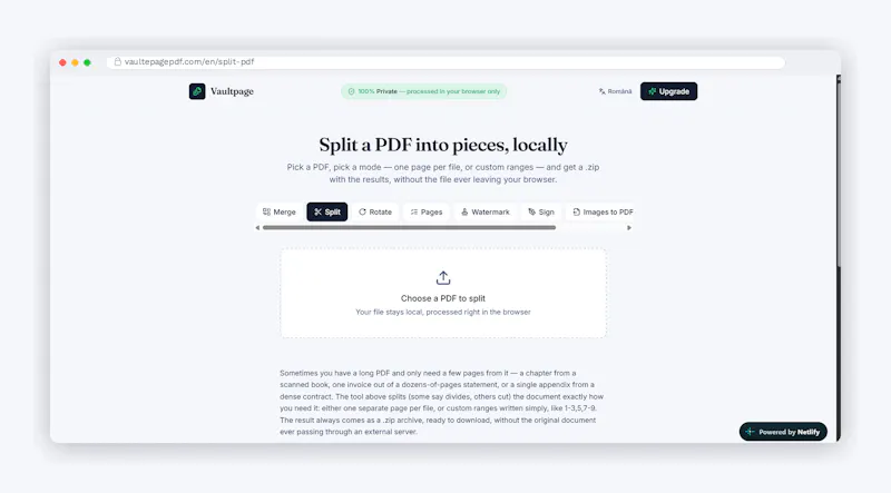 Vaultpage — 8 PDF tools. 100% Private screenshot 5