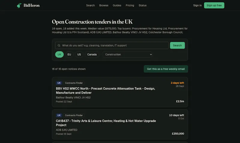 BidHeron screenshot 2