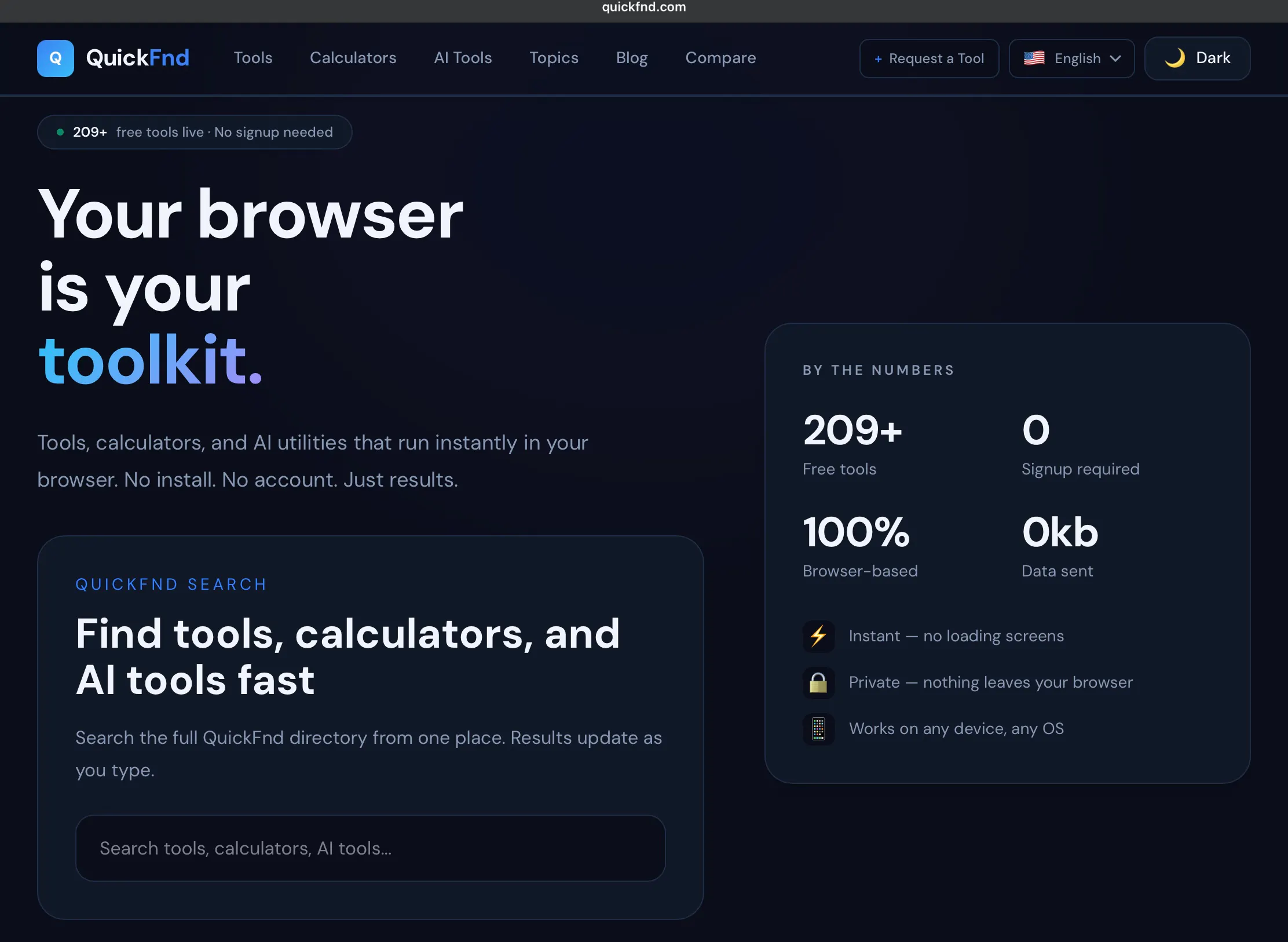 QuickFnd product banner
