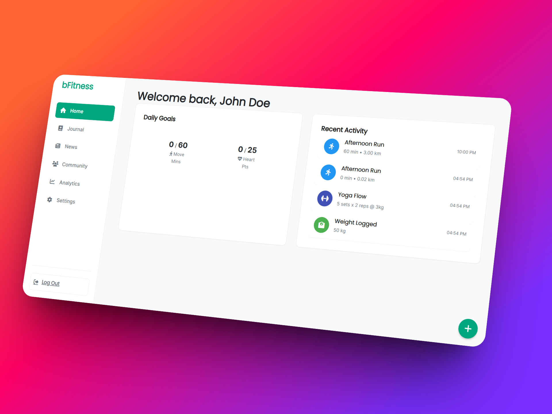 bFitness: The Unified Wellness Journal - Screenshot 3 preview
