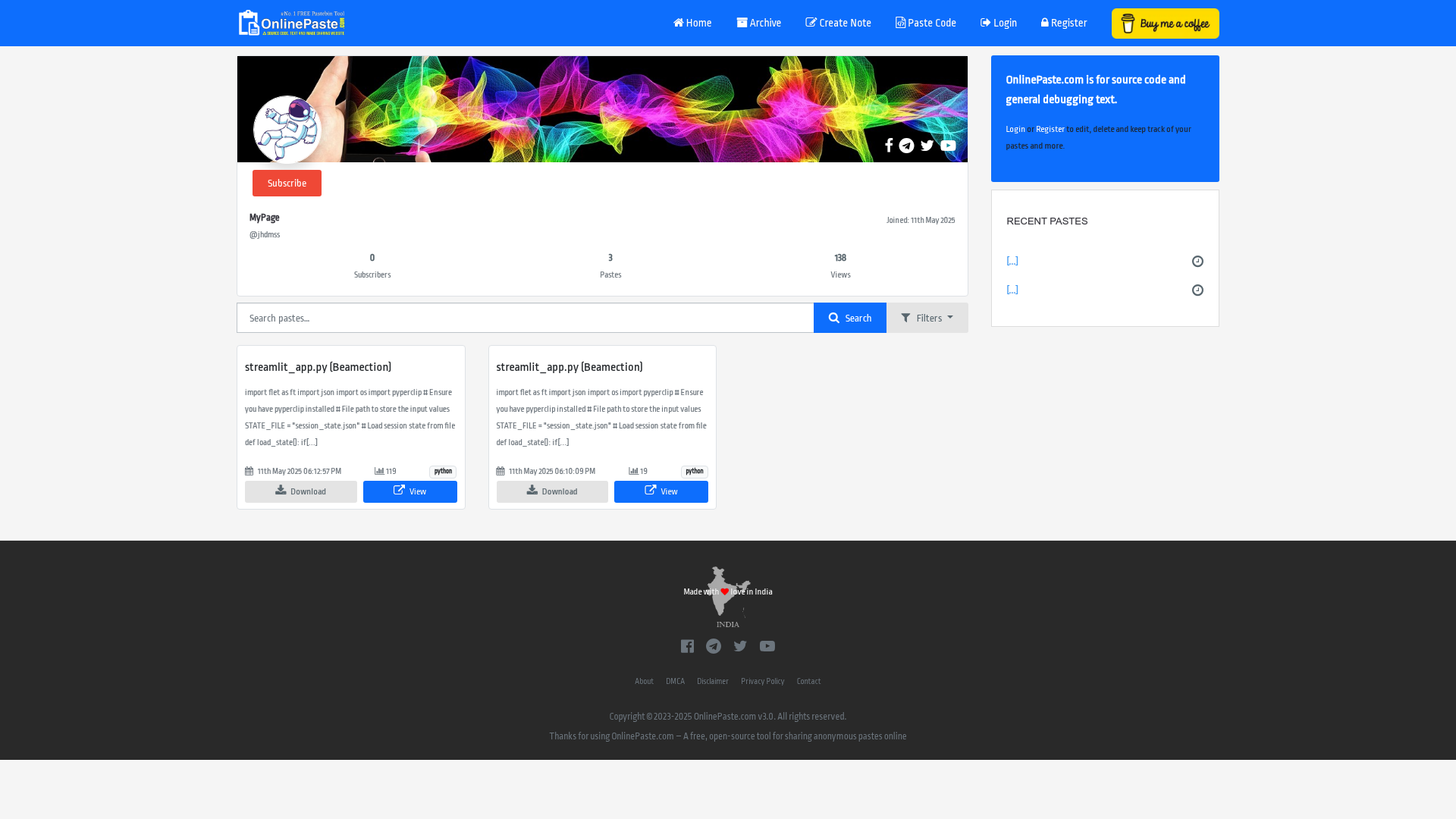 OnlinePaste.com - शेयर कोड, पाठ, मार्कडाउन और छवियां तुरंत मीडिया 3