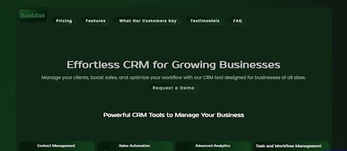 BubbSell CRM Landing Page gallery image