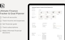 Notion Finance Tracker & Goal Planner media 1