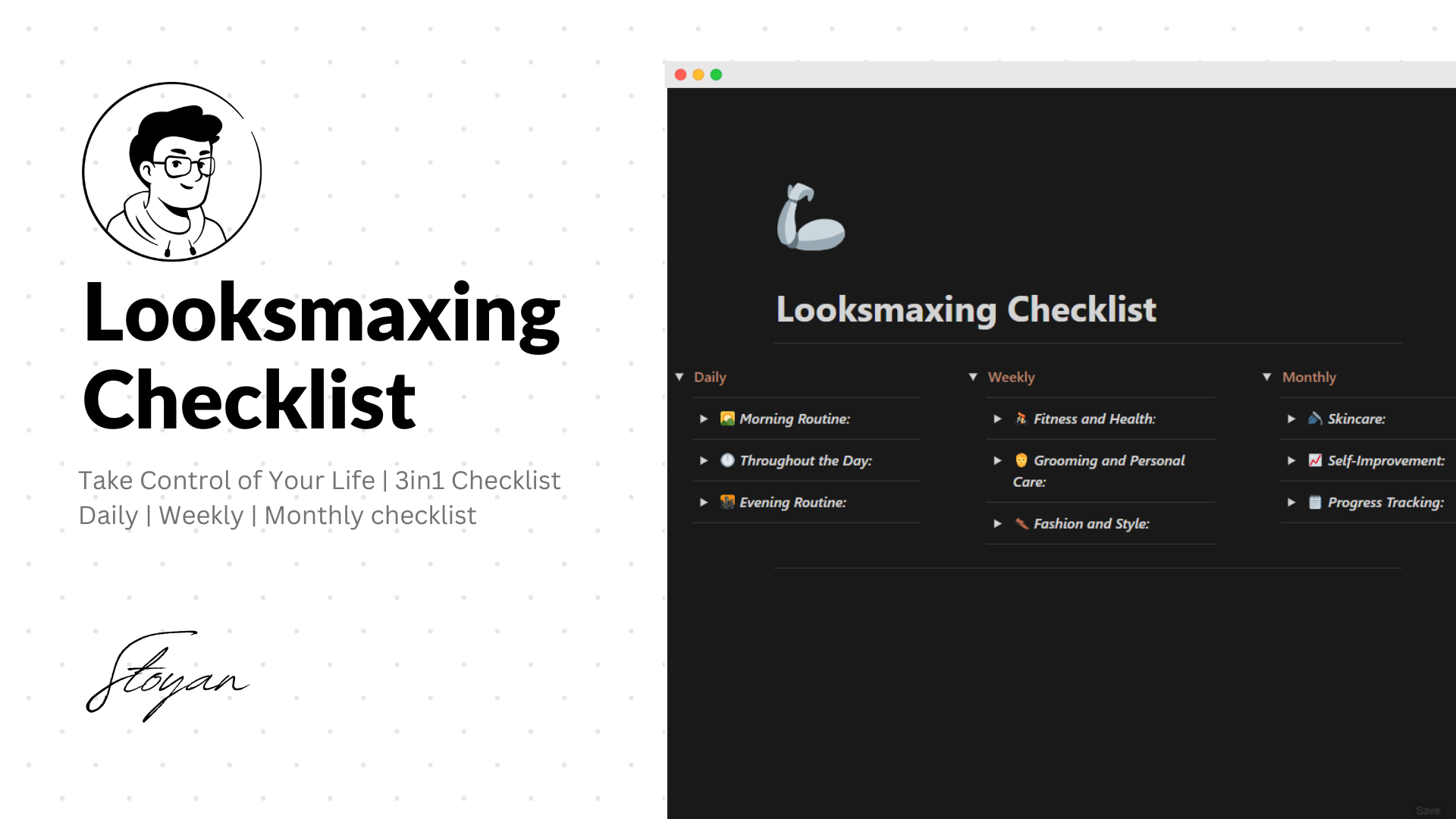 Liste de contrôle de looksmaxing media 1