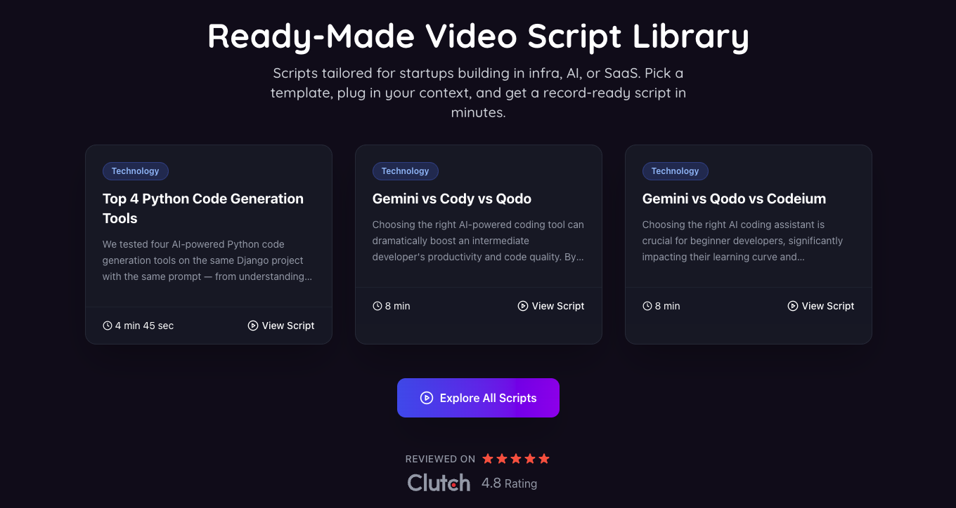 Infrasity Video Script Generator - Screenshot 2 preview