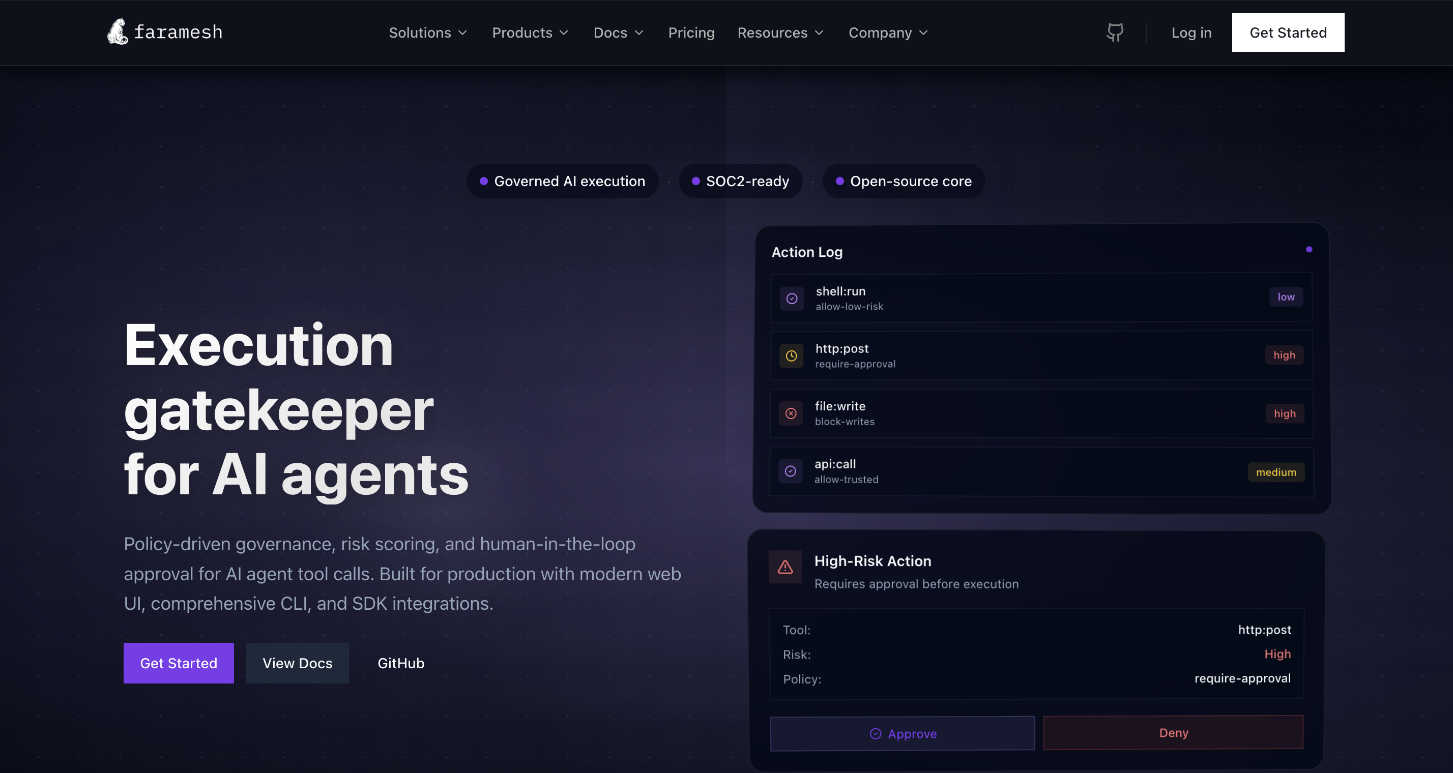 Faramesh - Main product screenshot demonstrating key features and user interface