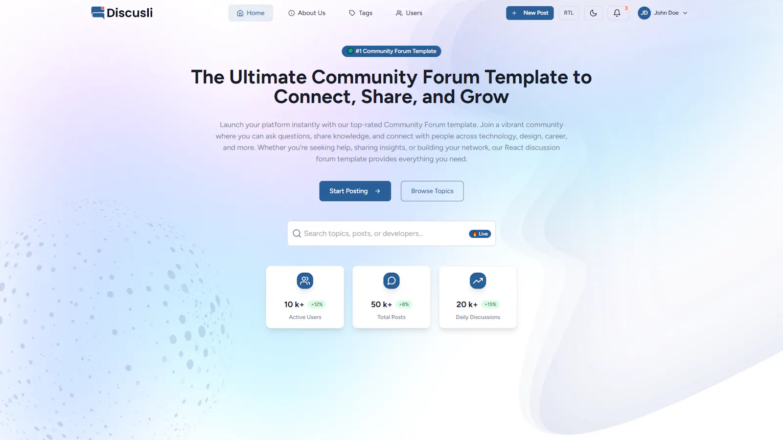 Discusli - Community Forum Template screenshot 5