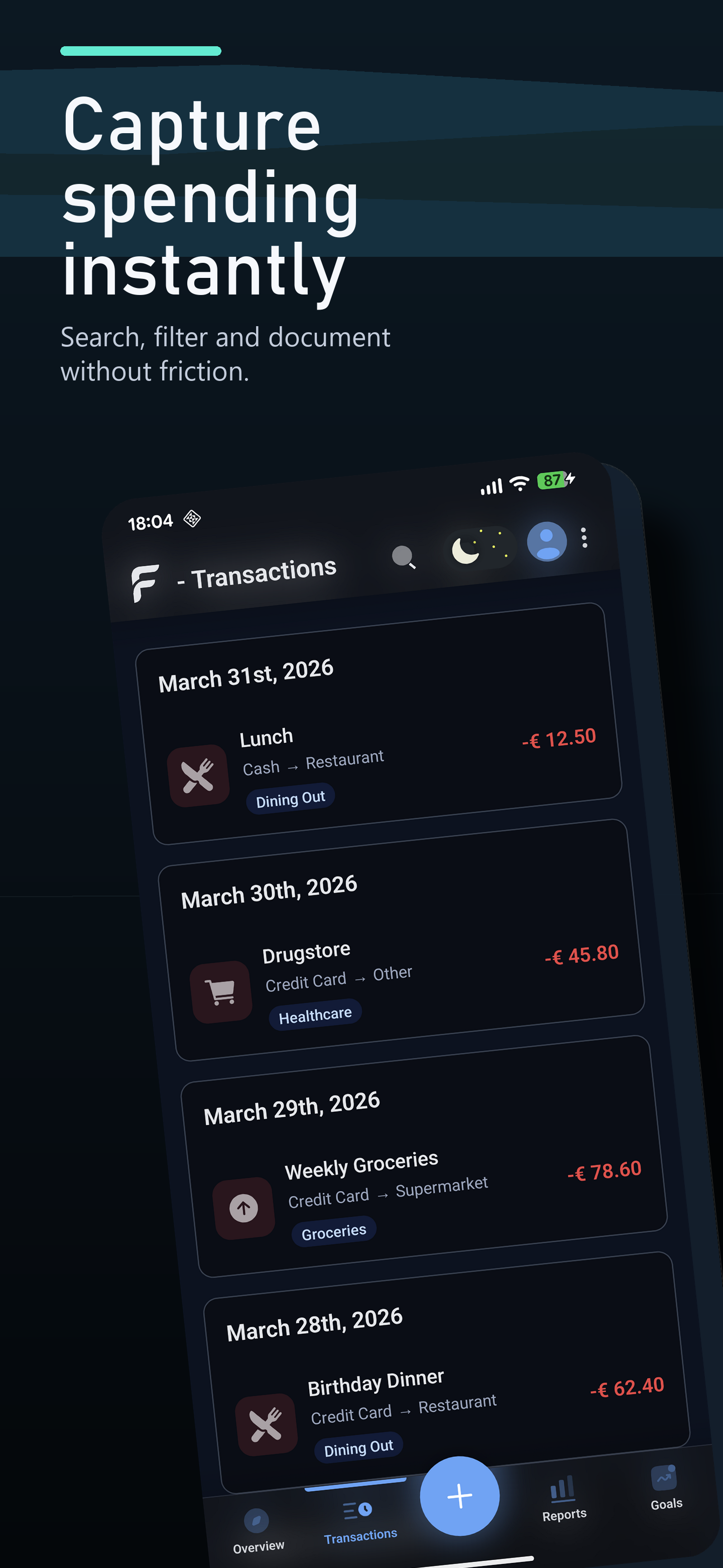 FinX – Privacy-First Finance Tracker gallery image