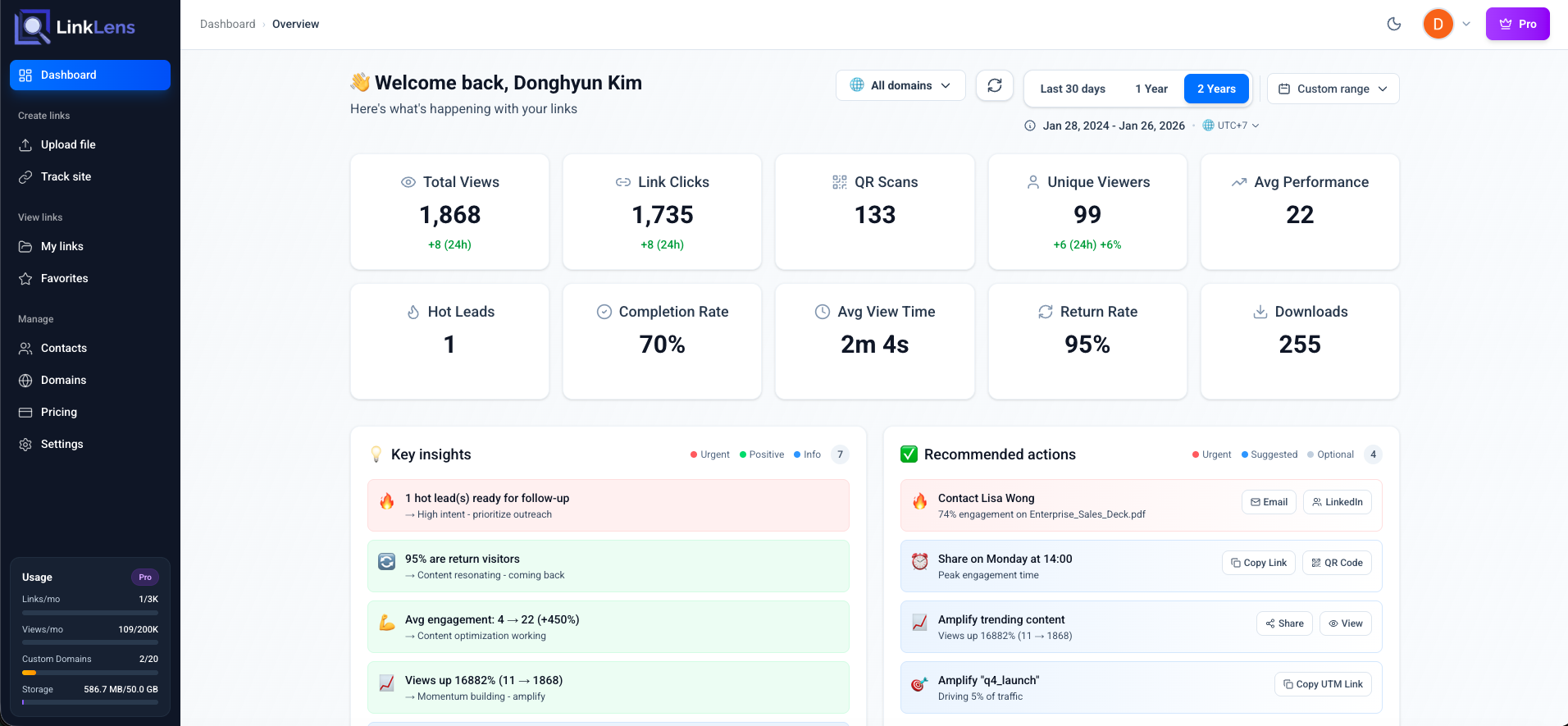 LinkLens - Screenshot 3 showing product features and functionality