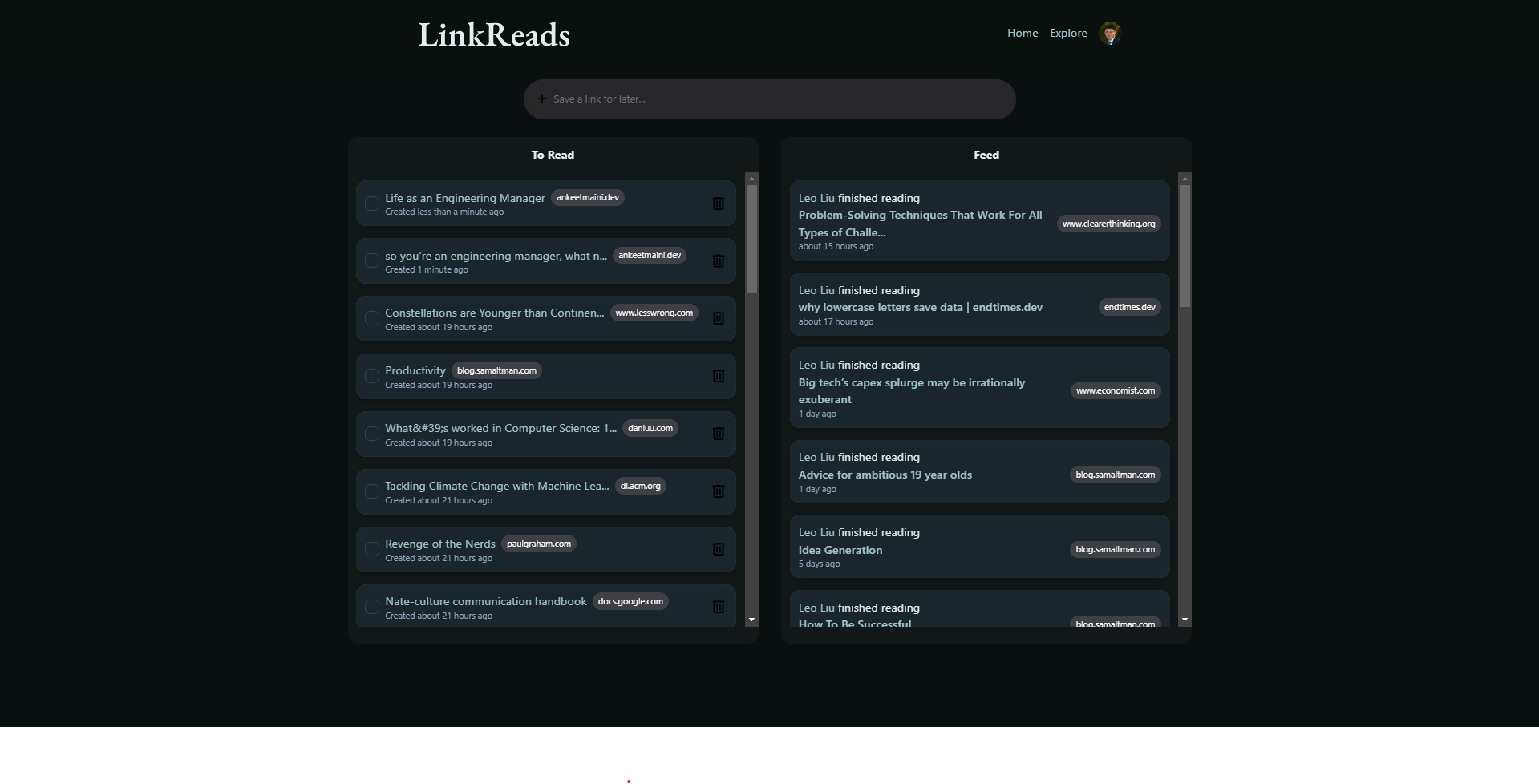 Linkreads - GoodReads для интернет -статей медиа 1