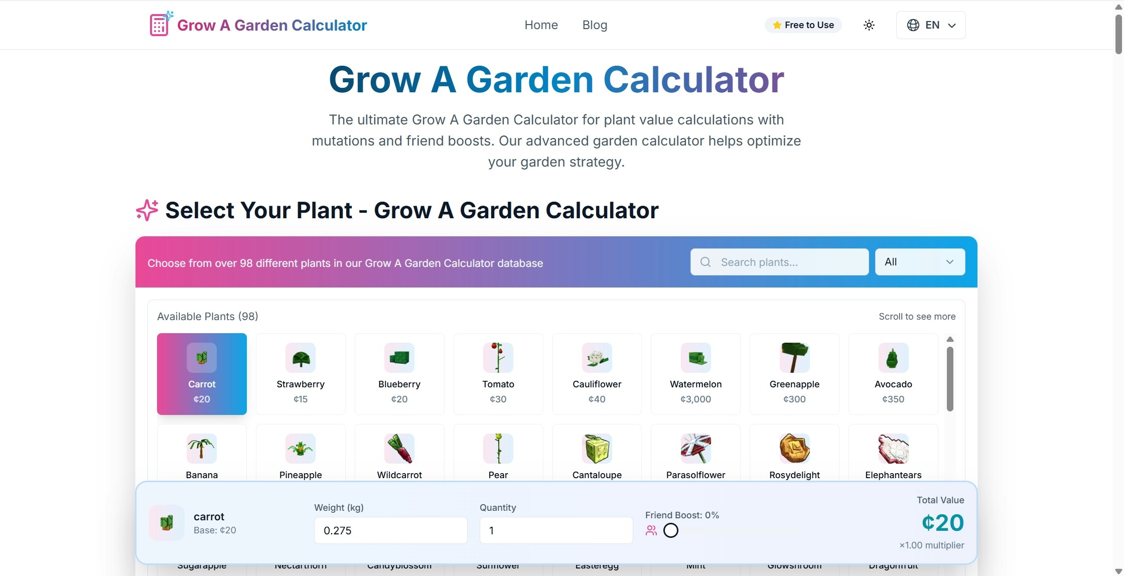 Grow a garden calculator gallery image