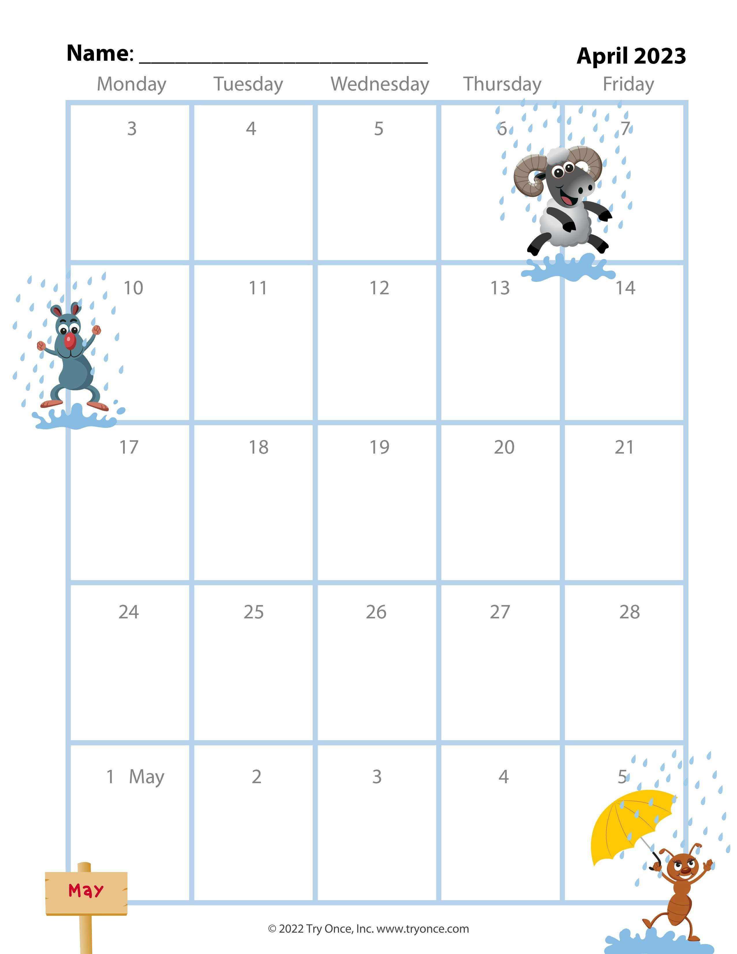 Klassenzimmerkalender - Druckbare monatliche Kalender für Grundschullehrer Medien 3