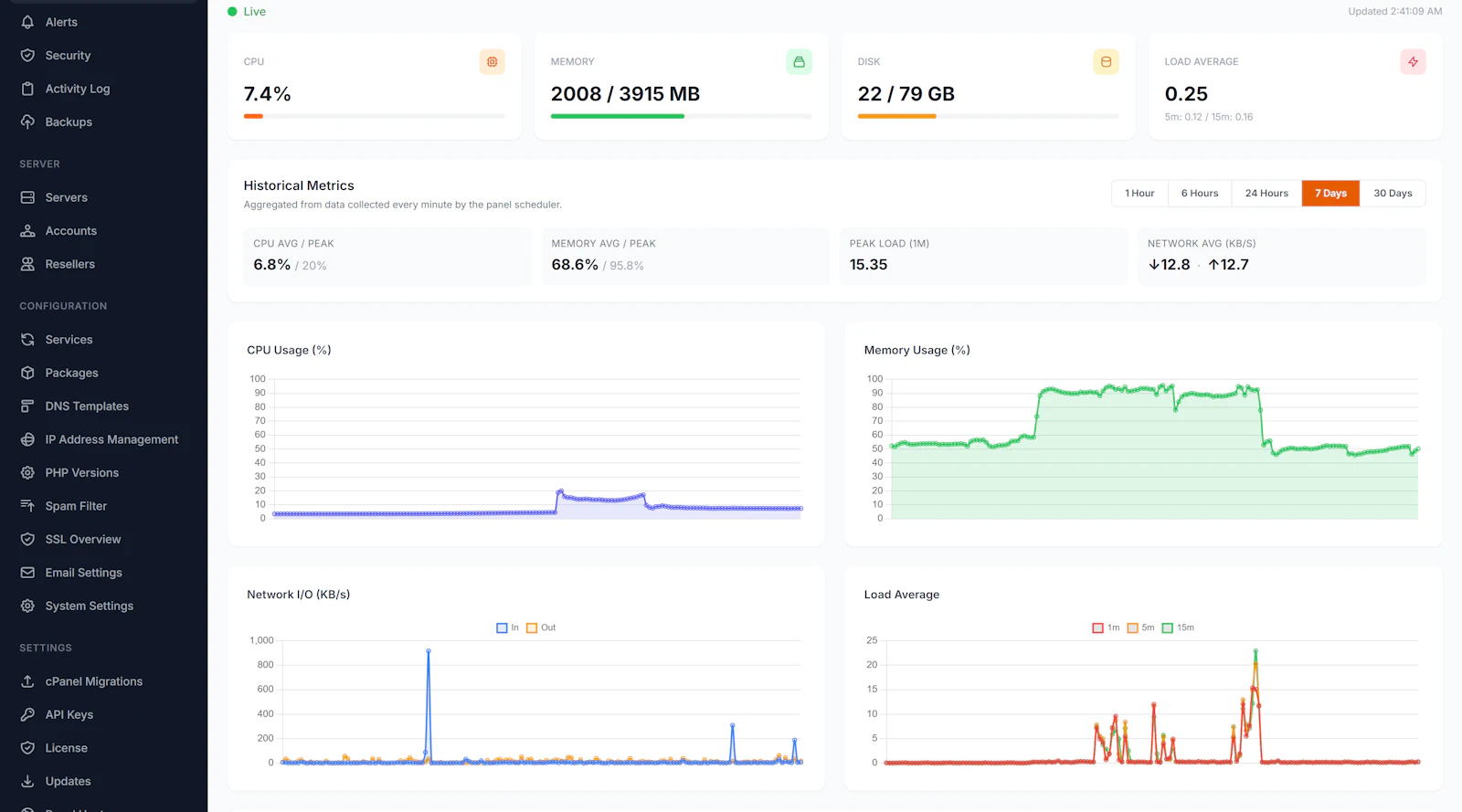 Opterius - Modern Web Hosting Panel screenshot 2